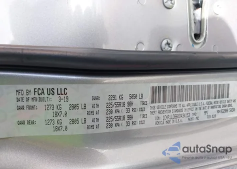 2019 Jeep Cherokee Limited Fwd z USA, uszkodzony, nr VIN 1C4PJLDB6KD434153